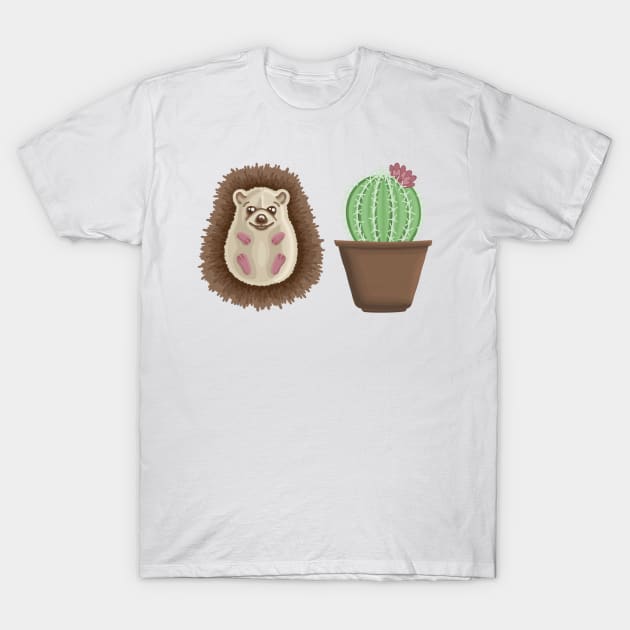 Hedgehog Twinning with a Cactus T-Shirt by AlmightyClaire